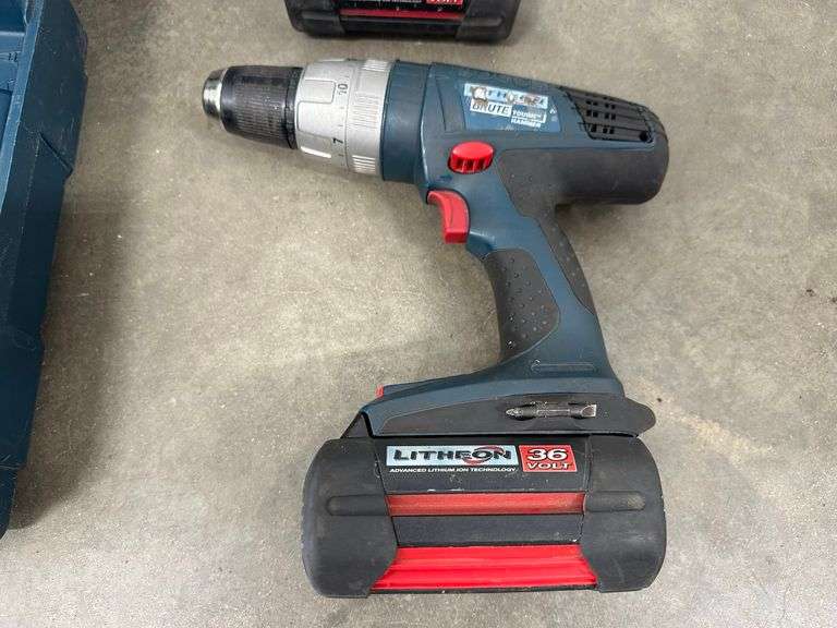 Bosch Brute cordless drill, 15clutch settings, 2speeds, two 36V