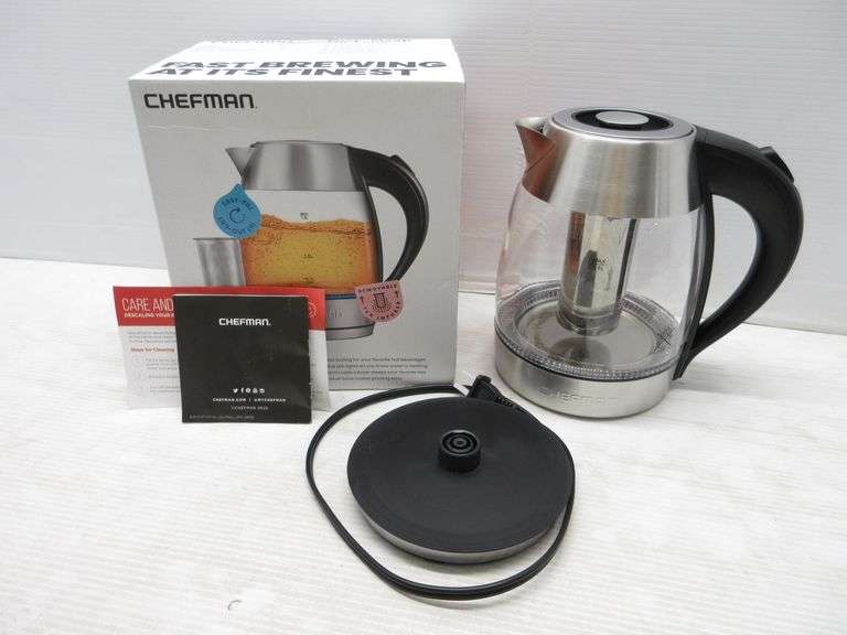Chefman 1.8liters electric glass stainless steel kettle, fast boiling