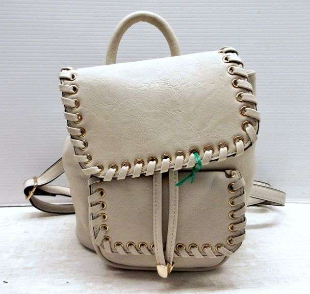 Women's Chinese laundry brand gray leather backpack purse, 10"H, NWT