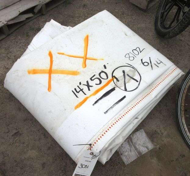 Heavy duty extra large billboard tarp, 14' x 50', good, used Albrecht