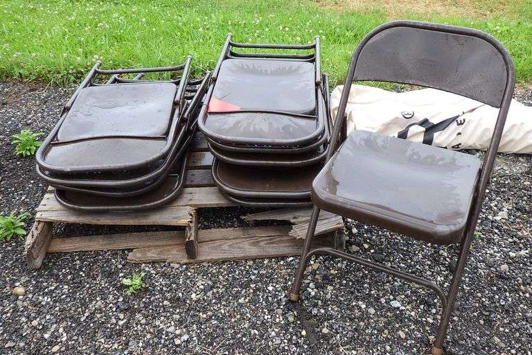 (10) Steel folding chairs, used Albrecht Auction Service