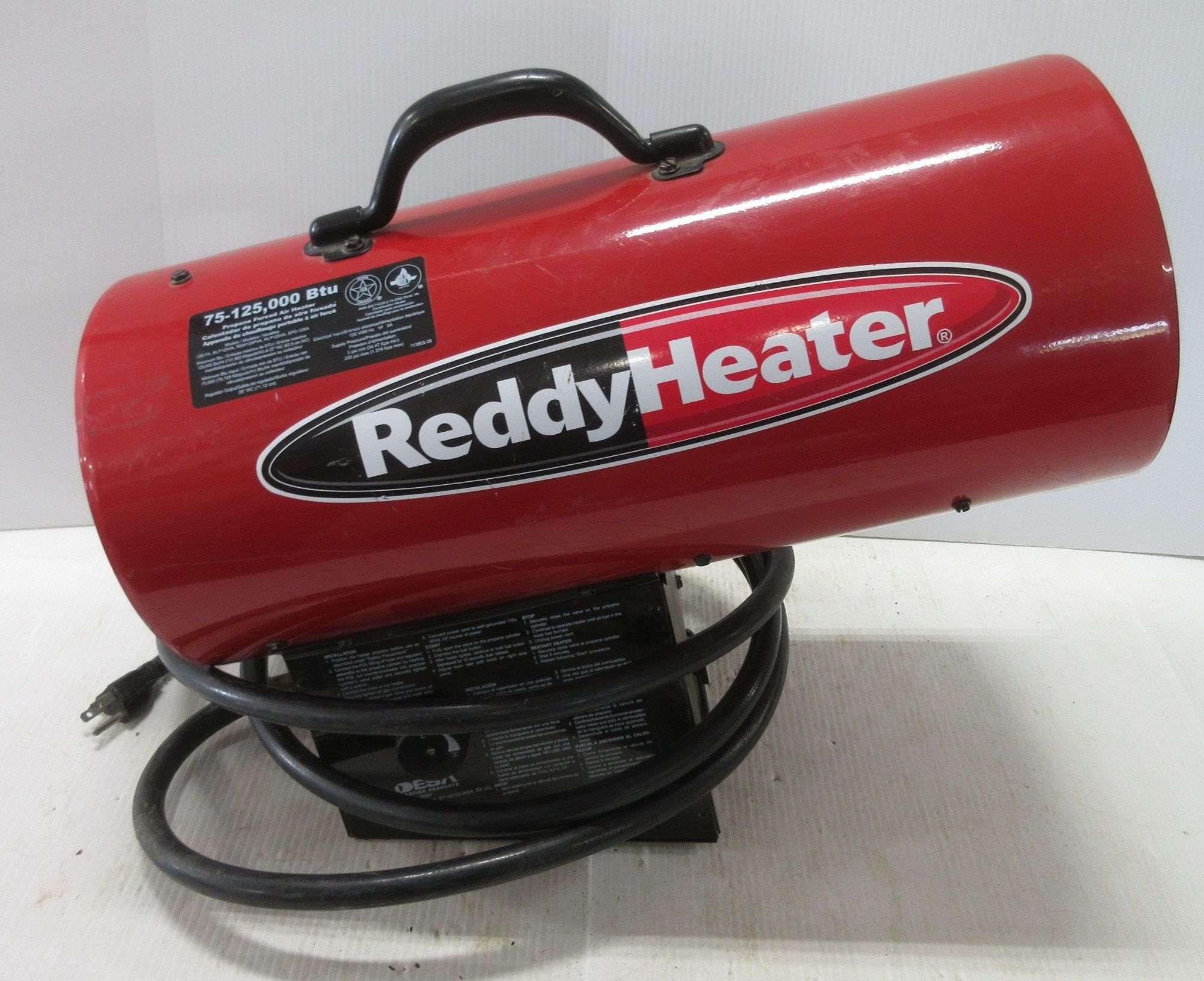 Reddy Heater, 75,000-125,000 BTU Torpedo Heater, 19W x 16H, works great -  Albrecht Auction Service