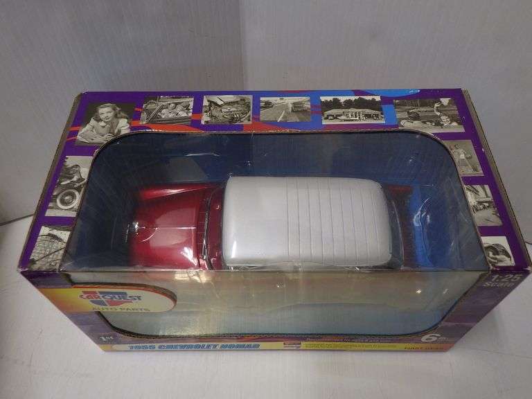 (2) Carquest auto, 1/24 scale, diecast cars, includes 1955 Chevrolet