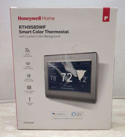 Honeywell RTH9585WF smart color thermostat, 9", new Albrecht Auction