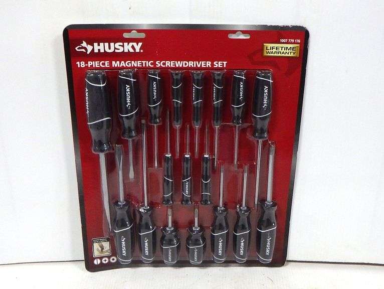 18Piece Husky screwdriver set, slotted, phillips, and torx