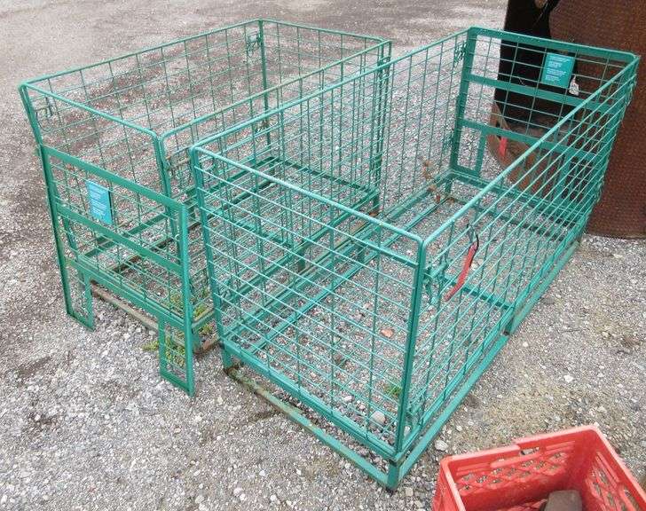 (2) Steel crates, fold down for storage, have pockets for mounting with