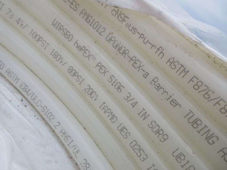 White Pex water line, approx. 1/2" x 80' Albrecht Auction Service