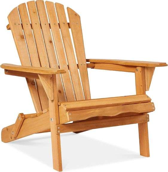 Outdoor adirondack wooden folding chair, 350 lb. weight capacity, by Best Choice Products, 28"W