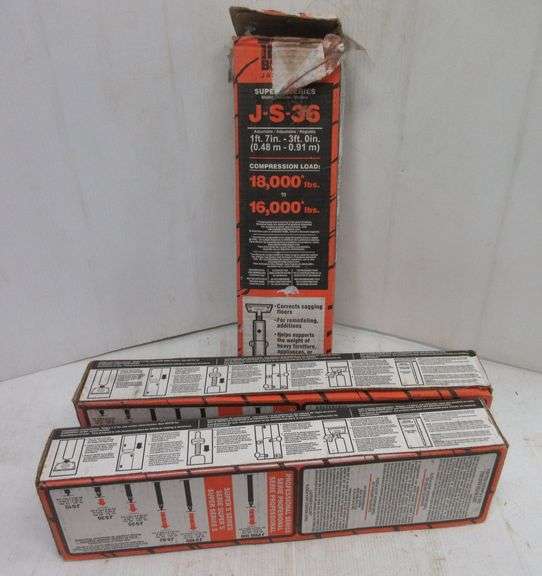 (3) Tiger Brand jack posts, JS 36, NIB Albrecht Auction Service