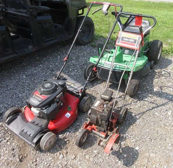 (3) Landscaping power tools, include Riding mower, 21" push mower, and