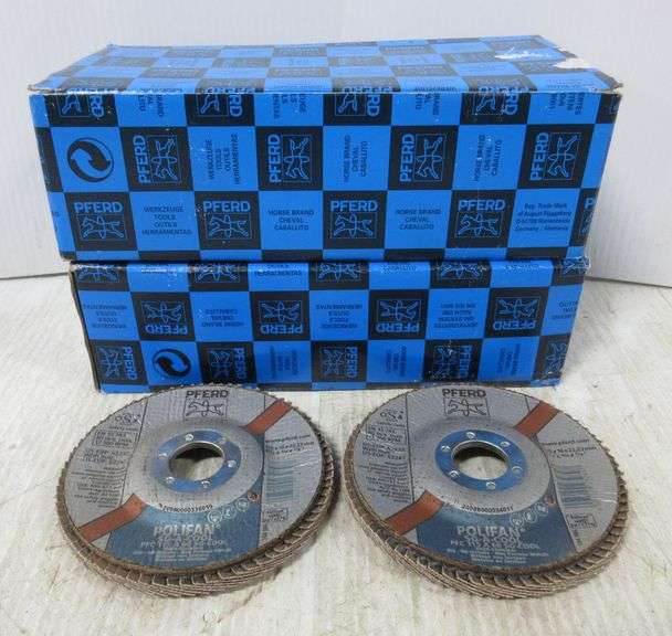 PFERD 60 Grit Flap Wheel Fan Grinder Pack - 10 Pieces, 2.5x1.5x0.25 Inch (64x40x6.35mm)