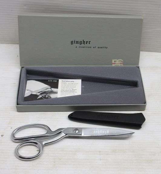 Pair of Gingher knife edge scissors, 8"L, in original box Albrecht