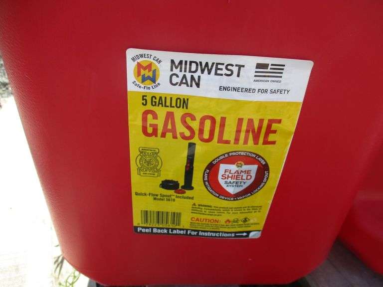 (2) 5Gallon gas cans Albrecht Auction Service
