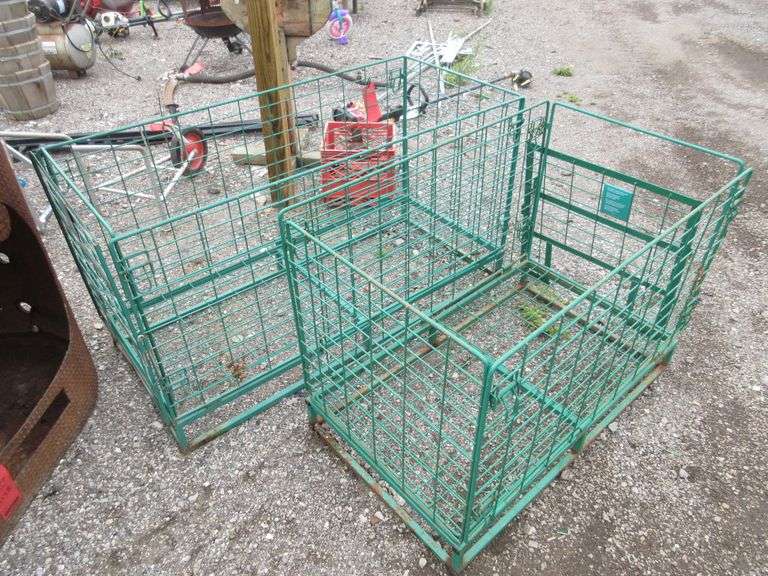 (2) Steel crates, fold down for storage, have pockets for mounting with
