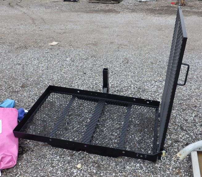 Camper/travel trailer hitch mount wheelchair carrier with mobility ramp
