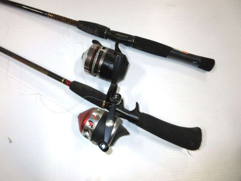 Zebco Rhino rod and reel; Shakespeare rod with Zebco Omega 164 reel
