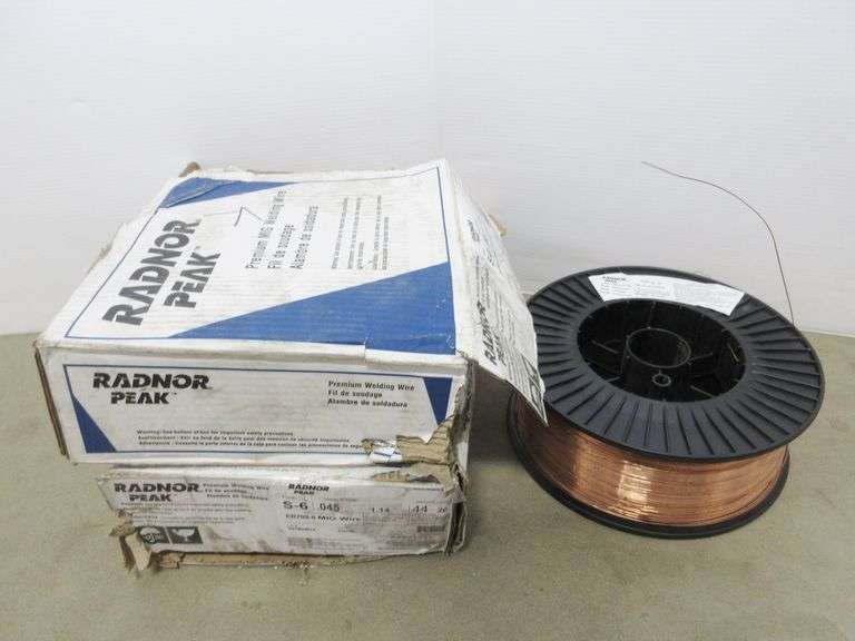 (3) Rolls of Radnor peak S6 .045 mig welding wire, new Albrecht