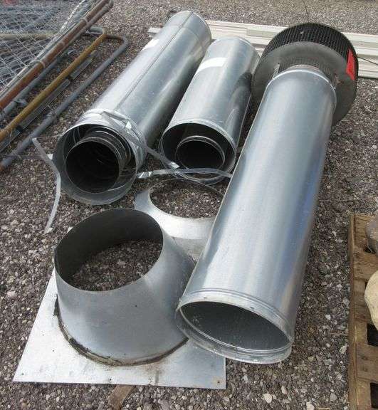 Double wall stove pipe and roof flange, 36"L and two 48"L, one has