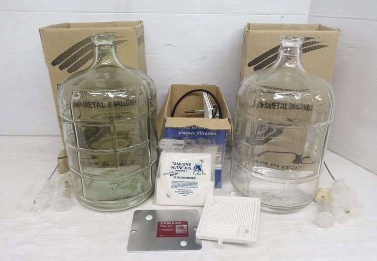 Wine making items, includes Buon Vino MiniJet filter, diaphragm may