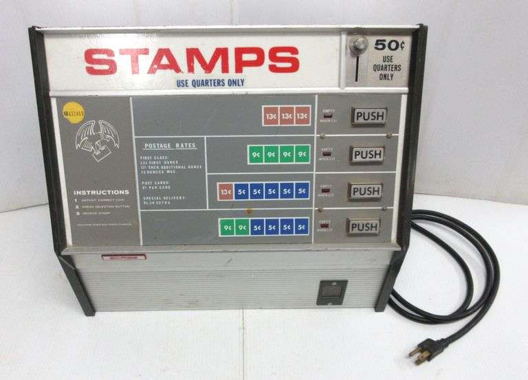 1970s USPS electronic postage stamp machine by Scribe, 17"W x 10"D x 15