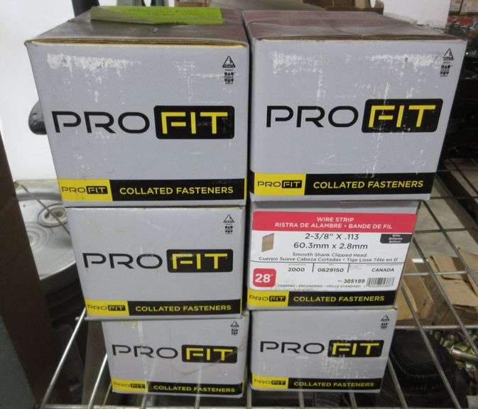 (6) Boxes of Profit collated fasteners, 2 3/8 x 112 Albrecht Auction