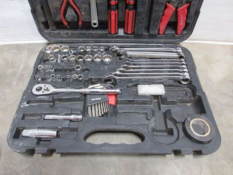 Partial channel lock socket set and task force tool kit looks to be