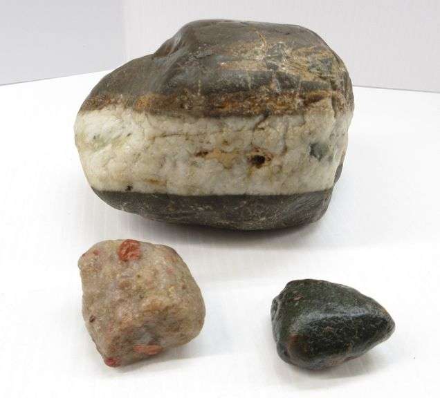 (3) Michigan pudding stones, includes Type 1 White pudding, 1 3/4"W