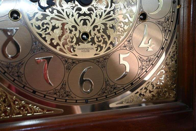 Harrington House Grandfather Clock with Cherry Finish Apexx Auctions