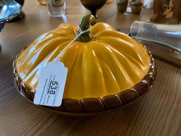 Vintage Pumpkin Pie Plate with Lid Apexx Auctions