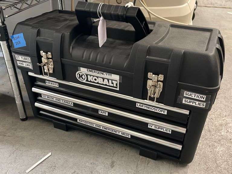 Kobalt Toolbox with Some Medical Supplies Apexx Auctions