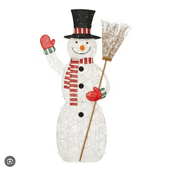 HOME ACCENTS HOLIDAY 6 FT POLAR WISHES LED SNOWMAN WITH BROOM Auction
