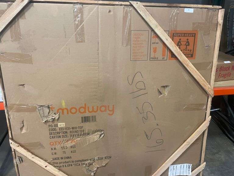 MSRP 100.0] Marble Top Round Table Gold Threshold™ Auction HUB Texas