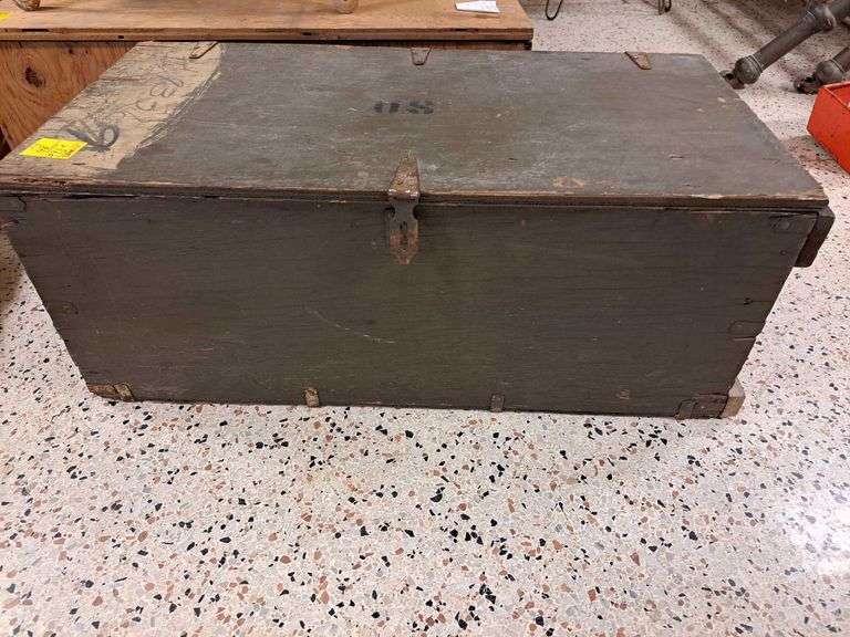 Military metal trunk Auction Solutions Inc
