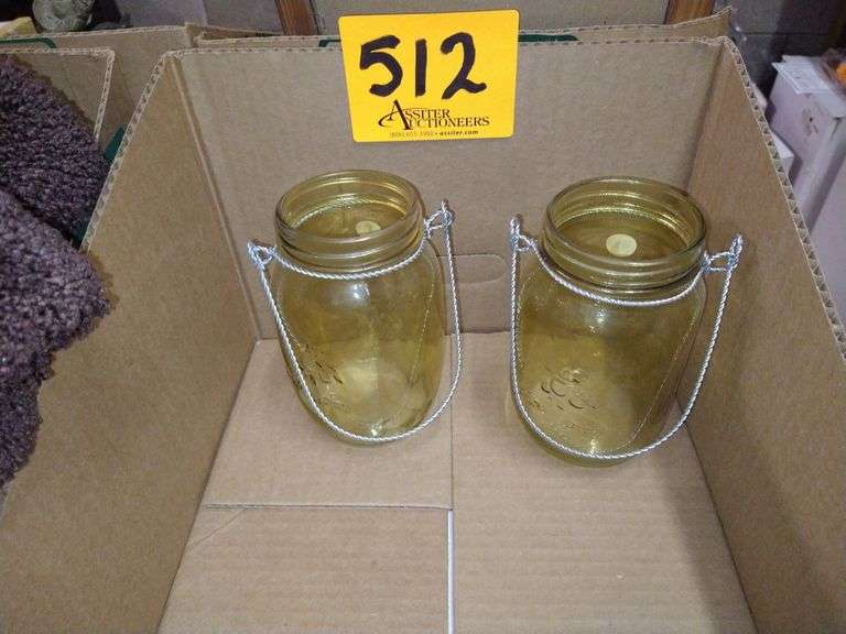 2 Decorative Glass Jars Assiter Auctioneers