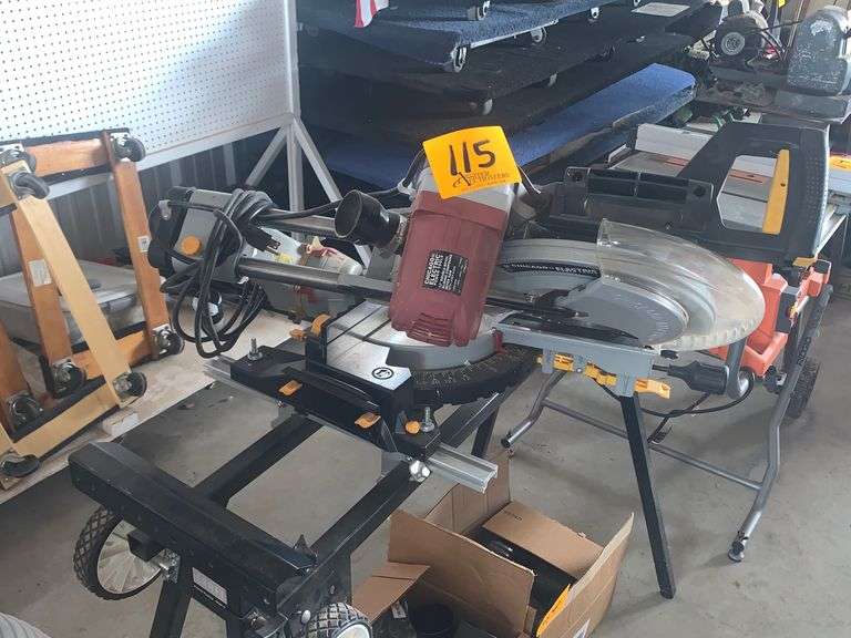 Chicago Electric 12" Double Bevel Sliding Compound Miter Saw w/ Laser Guide, Stand, & Manual