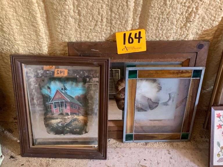 3pc. Art Incl. Lead & Stained Glass Assiter Auctioneers