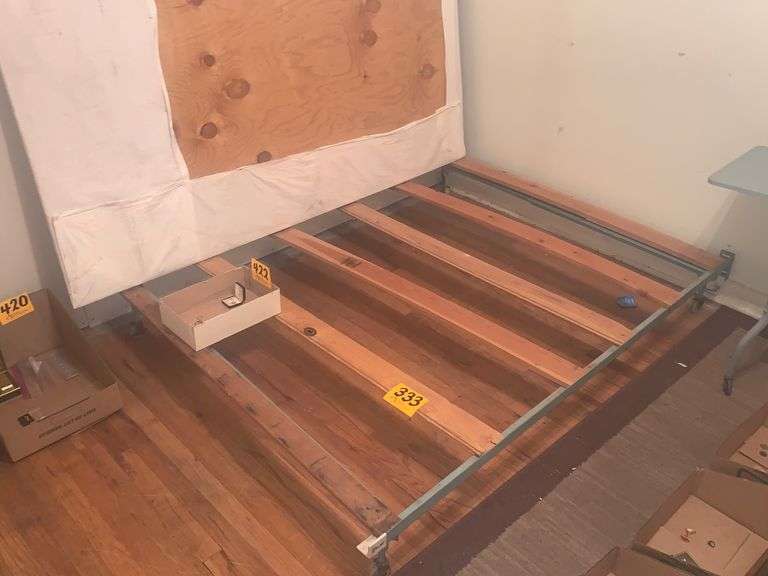 Metal Bed Frame w/ Slats & Plywood Assiter Auctioneers