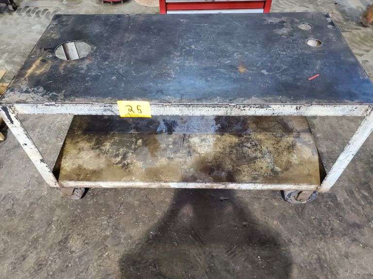 Metal Shop Table on Wheels (49"x24"x28") Assiter Auctioneers