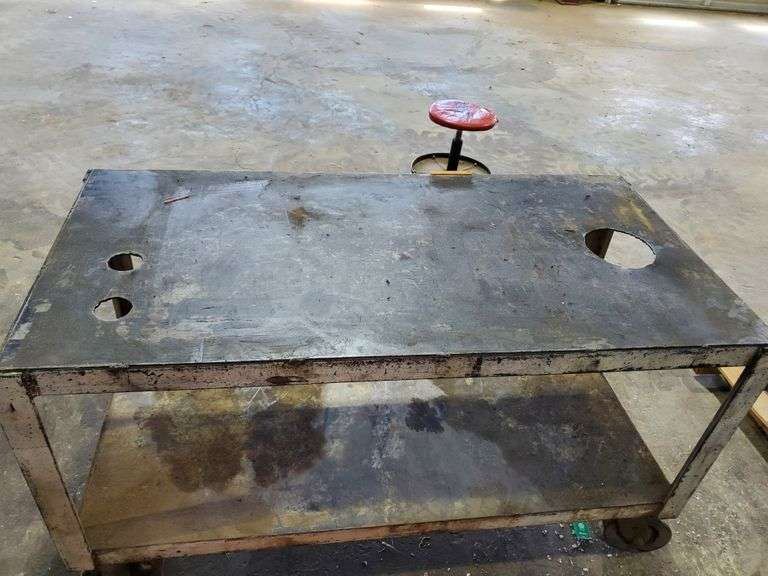 Metal Shop Table on Wheels (49"x24"x28") Assiter Auctioneers