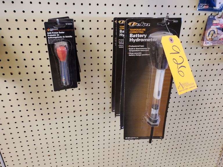 (5) Performance Tool AntiFreeze Testers and (4) Deka Battery