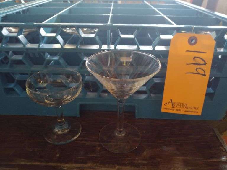 2 Crates of (16) of Martini Glasses, 2 Crates of (16) Martini Glasses