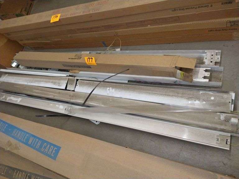 (8) 8ft. Fluorescent Light Fixtures & (1) Wright Light S2722
