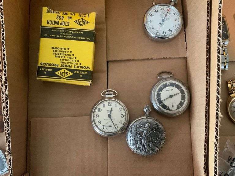 3 Pocket Watches & Stop Watch Assiter Auctioneers