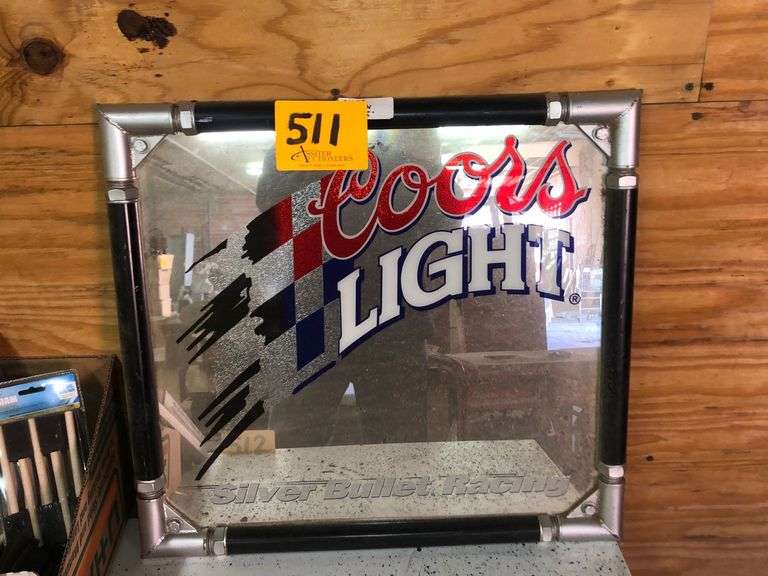 Framed Coors light Mirror, 24 x 22 Assiter Auctioneers