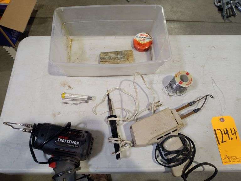 3 Electric Soldering Tools and Solder Wire and Paste Assiter Auctioneers