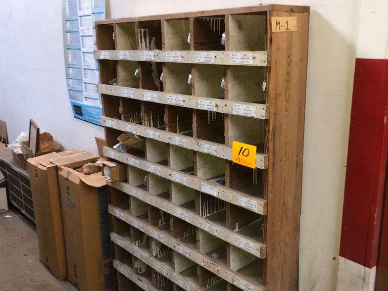 42 x 62 Wood Bin Section Assiter Auctioneers