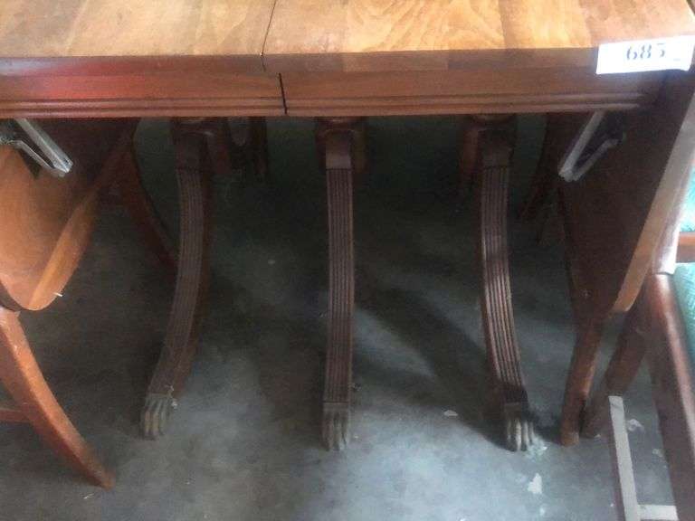 Vintage Double Drop Leaf Table 40 x 27 x 29, Leafs 141/2" w/ (6) Chairs
