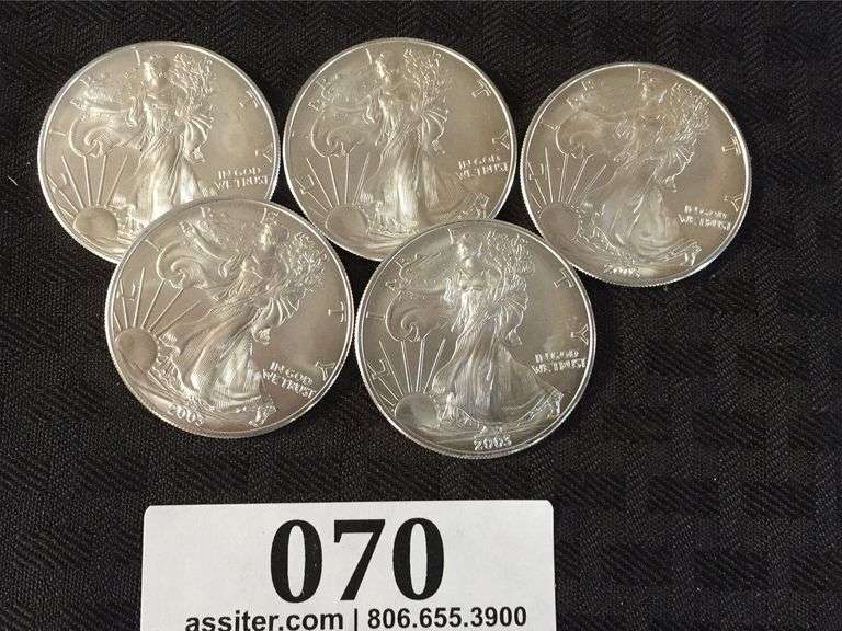 5 2003 Walking Liberty Silver Dollars Assiter Auctioneers 5 2003 walking liberty silver dollars assiter auctioneers