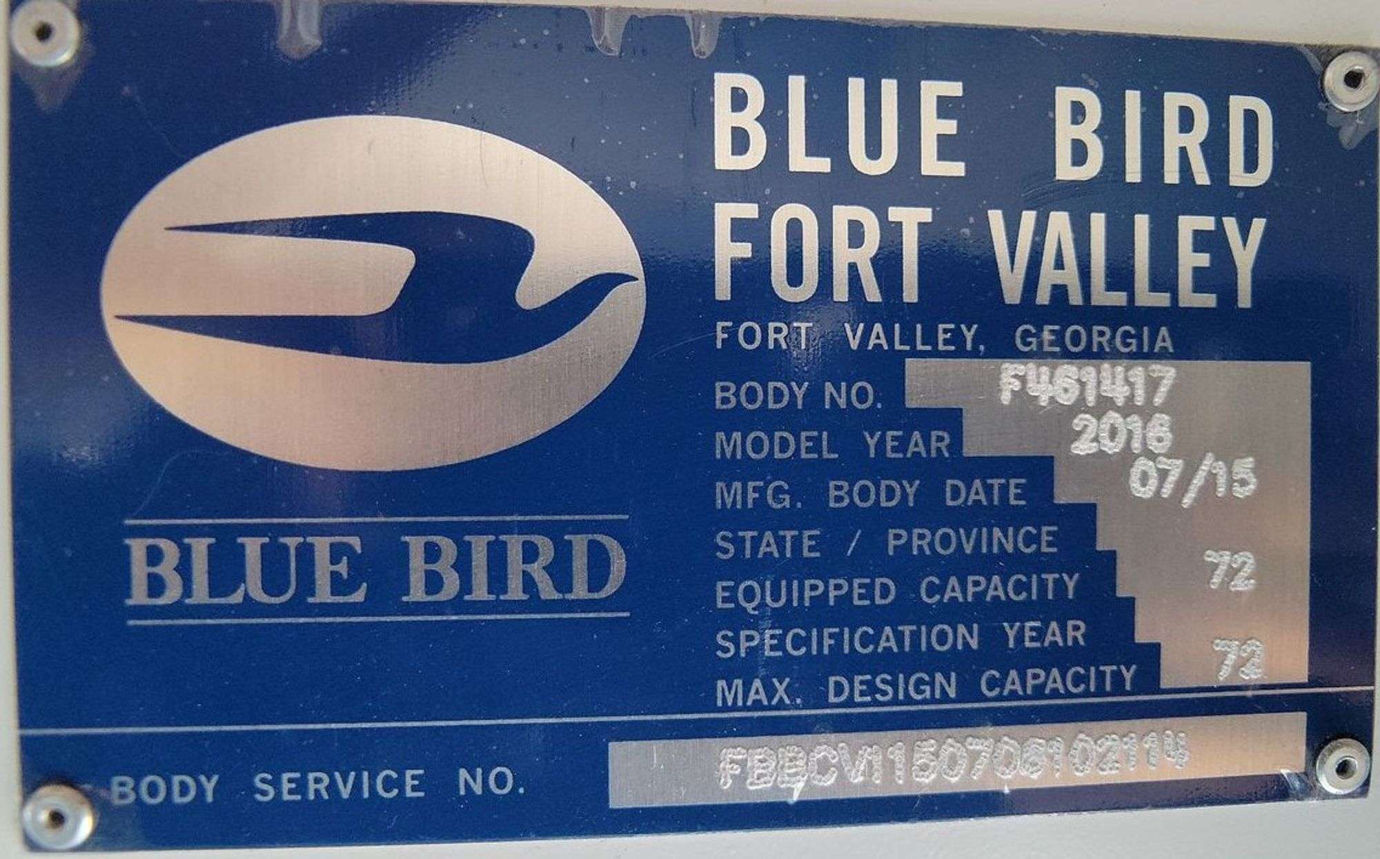 2016 BLUE BIRD BB VISION SCHOOL BUS #9 - Mathies & Sons, Inc. t/a