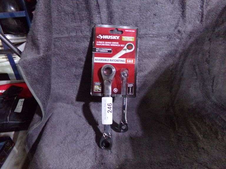 Husky 2 Piece Quad Drive Ratcheting Wrench Set Baer Auctioneers